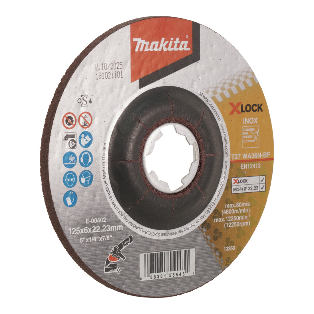 Makita Disco da sbavo, 125x6mm, Inox
