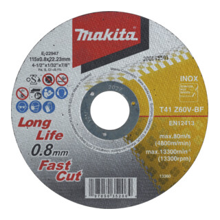 Makita Disco da taglio 115x0,8mm INOX