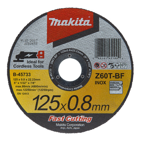 Makita Disco per troncatura 125 x 0,8mm Inox B-45733