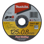 Makita Disco per troncatura 125 x 0,8mm Inox B-45733