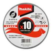Makita Disque de découpe 10×125×1,2 mm INOX-1