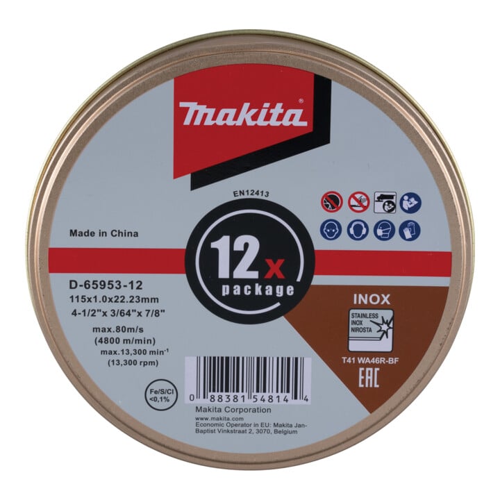 Makita doorslijpschijven staal en roestvrij staal dun ECO 115mm