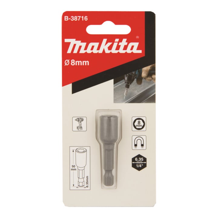 Makita dopsleutel 1/4" SW8 B-38716