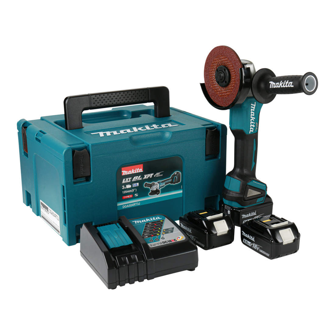 Makita draadloze haakse slijper DGA504RT3J