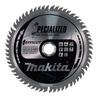 Makita EFFICUT zaagblad 165x20 mm, 60 tanden