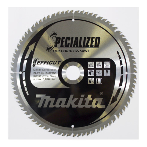 Makita EFFICUT zaagblad 260x30x80Z