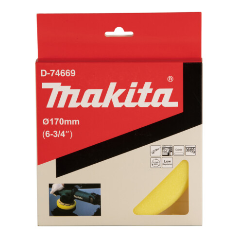 Makita Éponge à velcro jaune 170 mm
