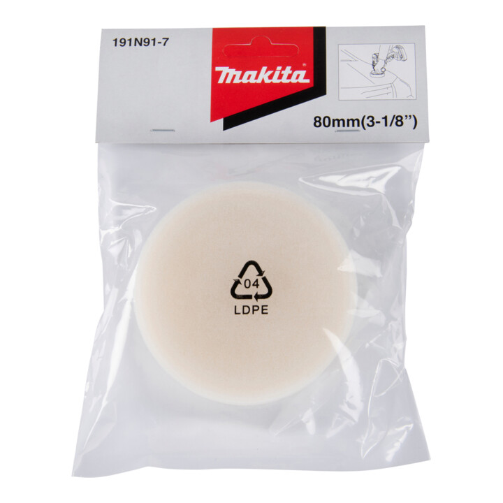 Makita Éponge velcro blanche 80 mm