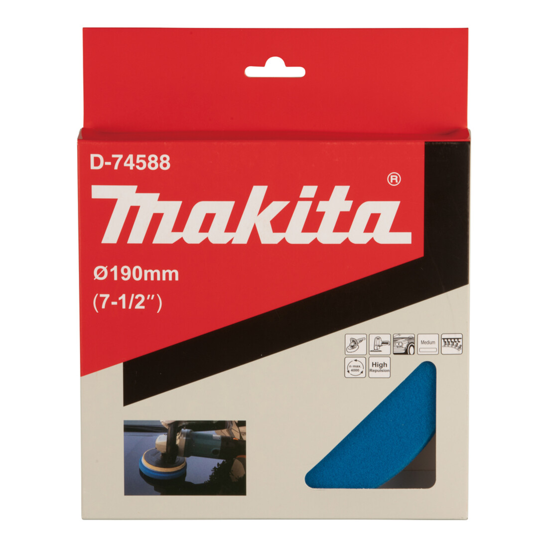 Makita Éponge velcro bleue 190 mm