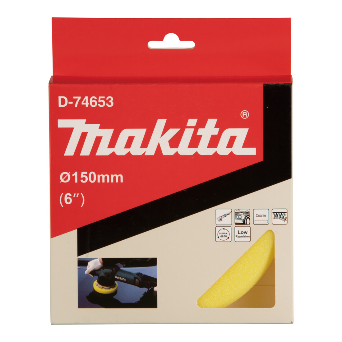 Makita Éponge velcro jaune 150 mm