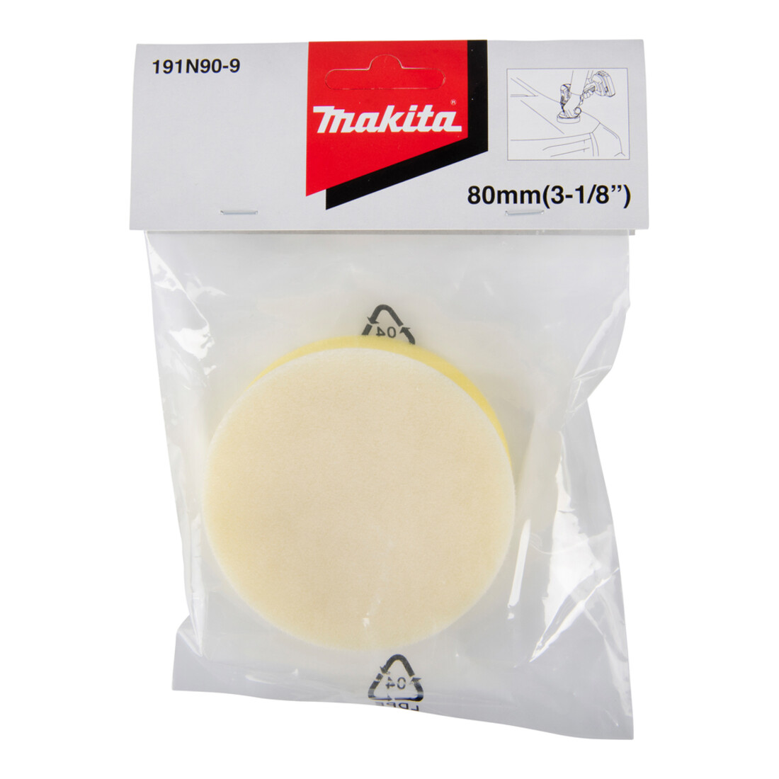 Makita Éponge velcro jaune 80 mm