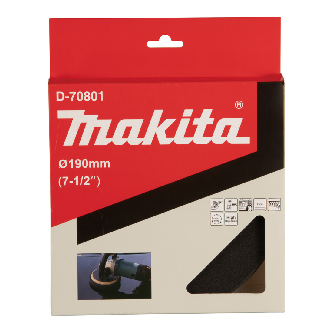 Makita Éponge velcro noire 190 mm