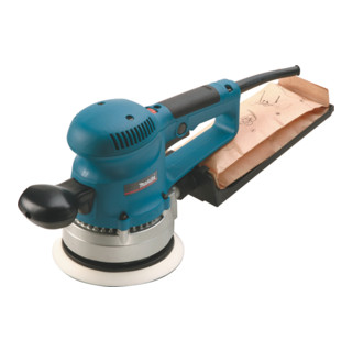 Makita Exzenterschleifer 150 mm in Klett Schleifpapier-Set BO6030JX