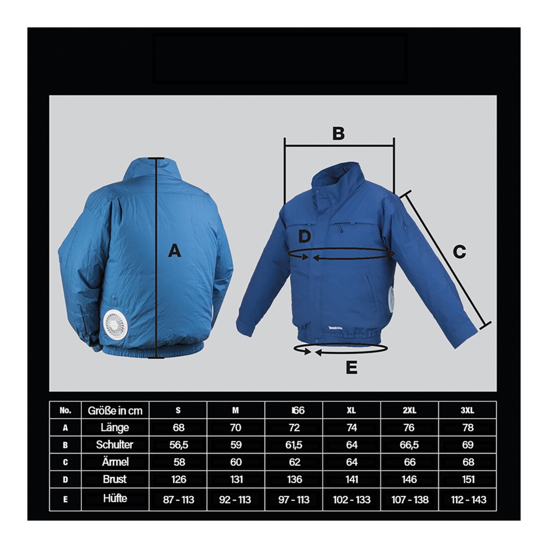 Makita Giacca termica a batteria DFJ304Z