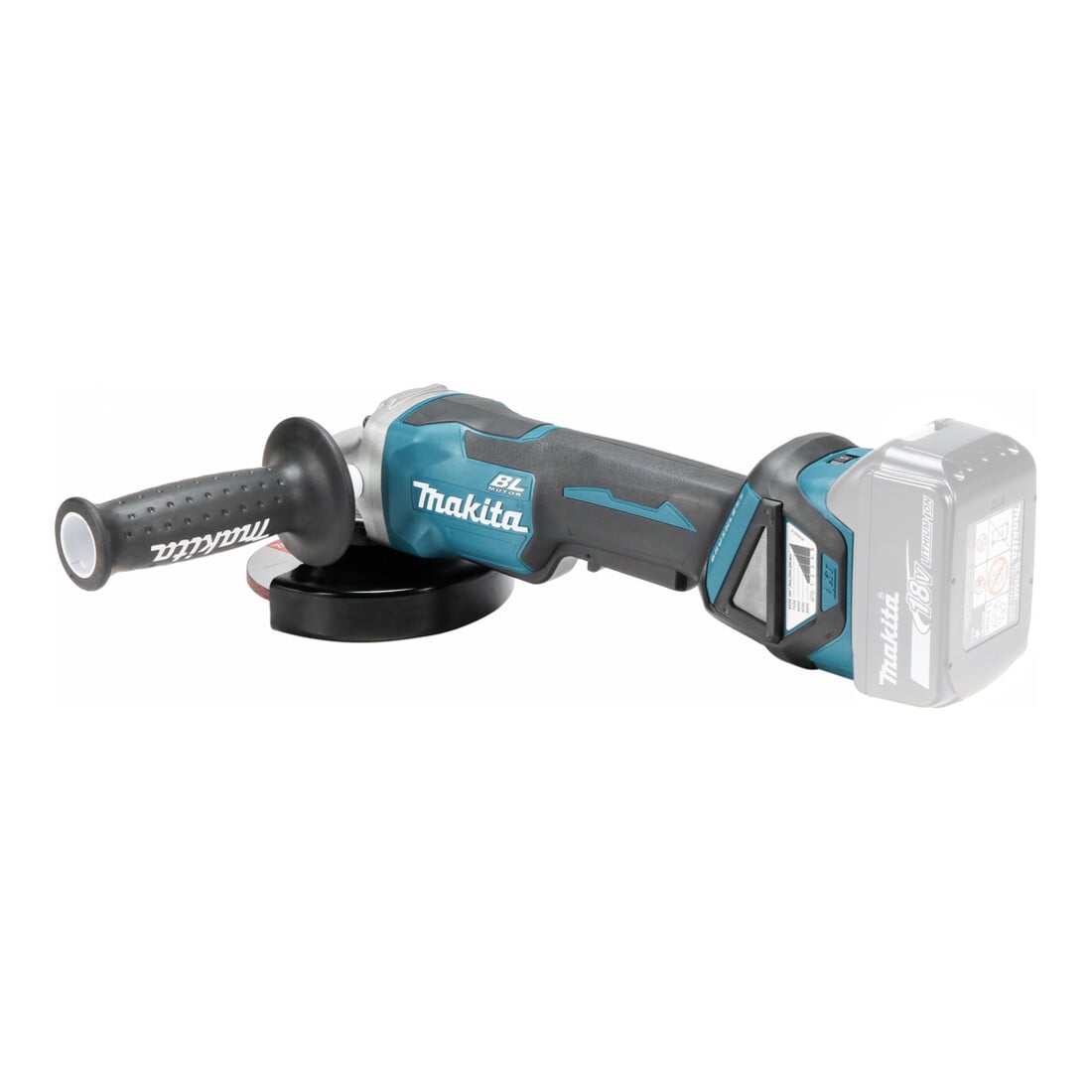 Makita haakse slijpmachine op accu 18,0 V met peddelschakelaar (DGA515Z)