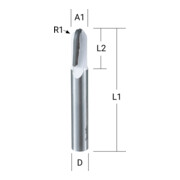 Makita Hohlkehlfräser Ø 8 mm Schaft, Ø 15,8 mm Fräser, 12,7 mm Arbeitslänge, 45 mm Gesamtlänge, R1= 7,9 mm-3