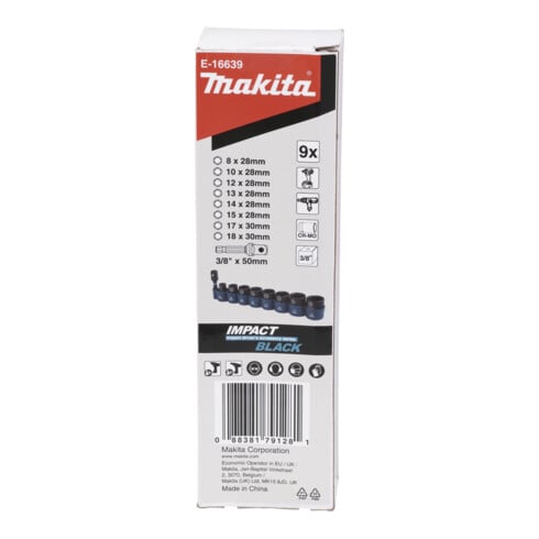 Makita IMPACT BLACK Schlagnuss-Set 9-tlg. 3/8"