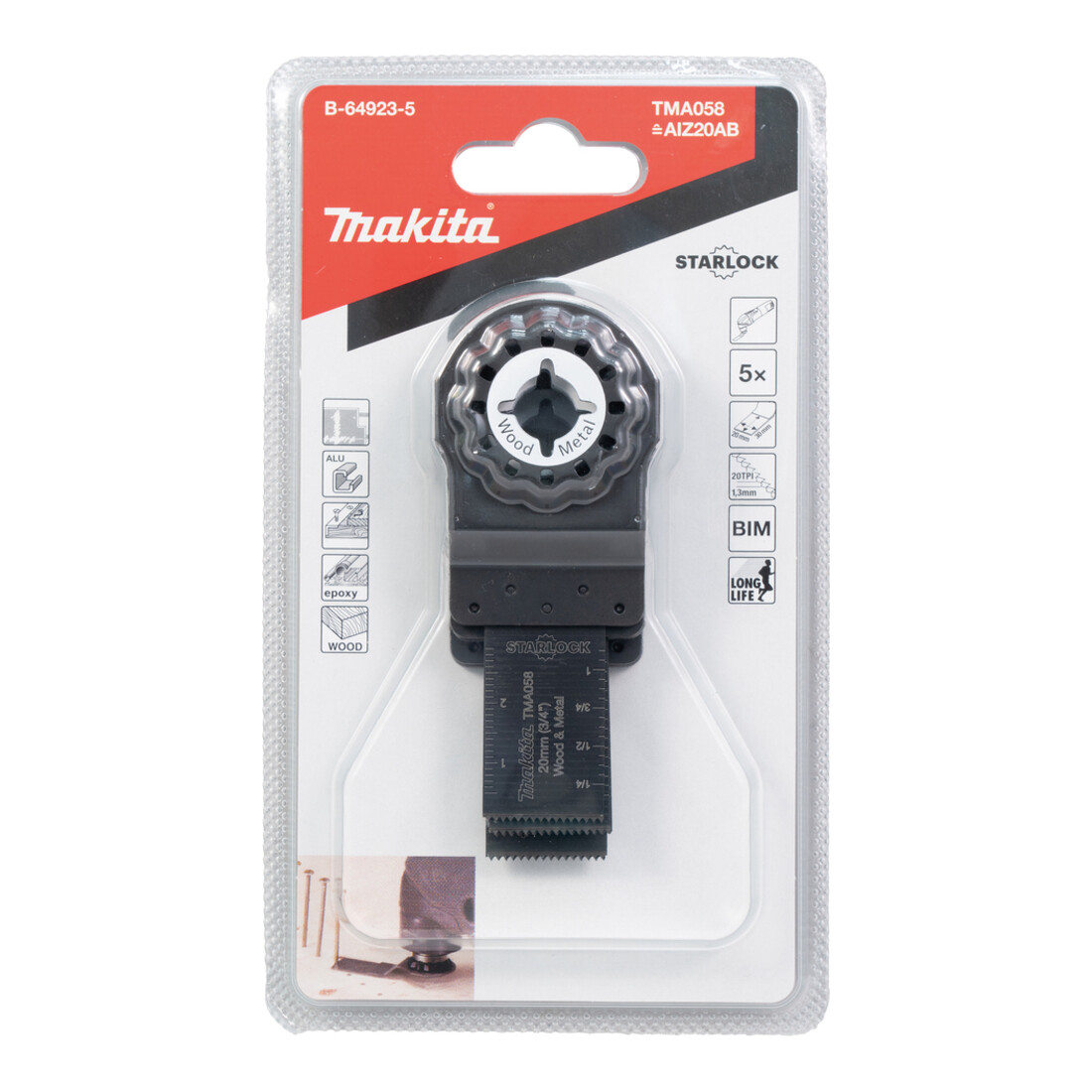 Makita invalzaagblad 20mm TMA058 5-delig