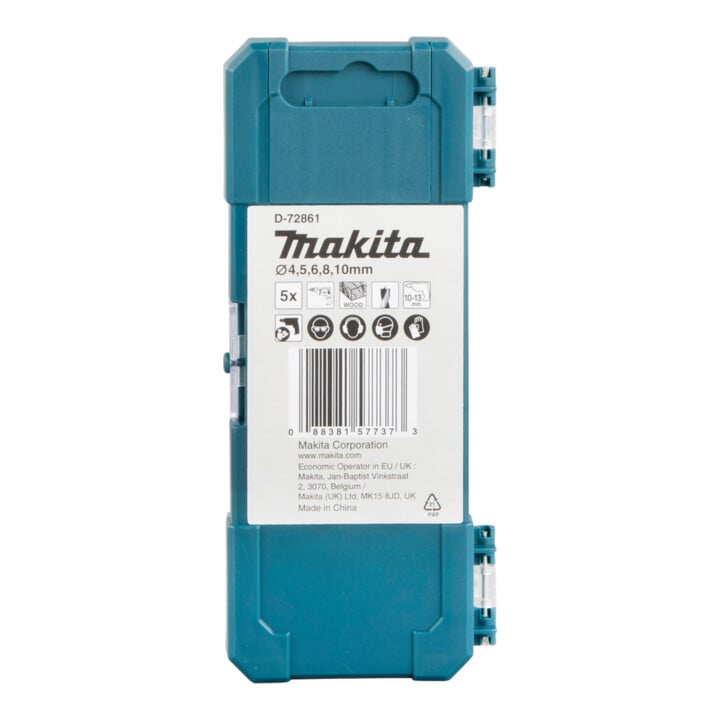 Makita Jeu de forets à bois 4-10 mm 5 pcs SW6/8/10/12/13 1/4" 50 mm