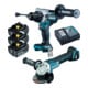 Makita Kit a batteria smerigliatrice angolare e trapano a percussione 18V DLX2434TJ-1