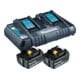 Makita Kit di alimentazione Li 18V 2x batterie 6Ah, con caricabatterie doppio-1
