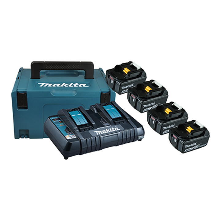 Makita power source kit 198091-4, 4 x 6,0 Ah, met dubbele lader