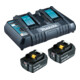 Makita krachtbronkit Li 18V 2x 4Ah accu's + dubbele lader-1