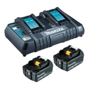 Makita krachtbronkit Li 18V 2x 4Ah accu's + dubbele lader-1
