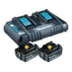 Makita power source kit Li 18V 2x 6Ah accu's + dubbele lader-1