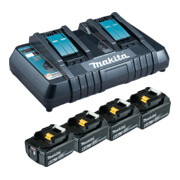 Makita krachtbronkit Li 18V 4x 6Ah accu's + dubbele lader-1