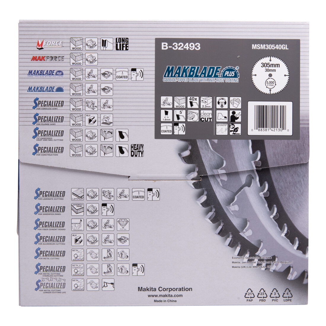 Makita Lama per sega circolare MAKBLADE+ 305x30x40Z (B-32493)