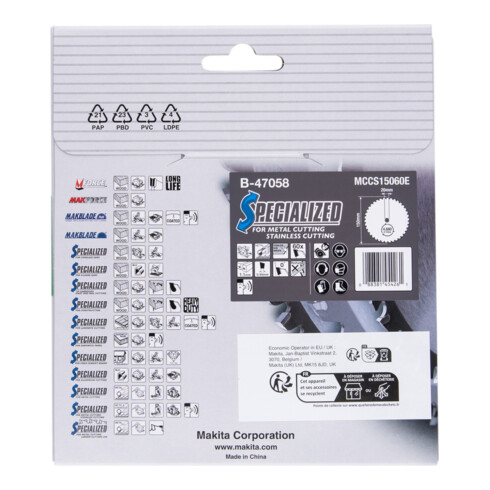 Makita Lama per sega circolare per inox 150x20x60 Z B-47058