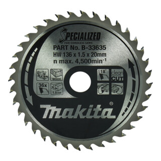 Makita Lama per sega circolare SPECIALIZED 136x20x36Z