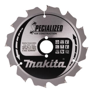 Makita Lama per sega circolare SPECIALIZED 190x30x12Z (B-33554)