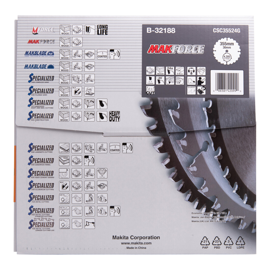 Makita Lama per sega MAKFORCE 355x30x24Z