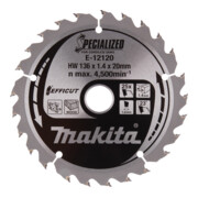 Makita Lame de scie 136×1,4×20, 25 dents EFFICUT Bois