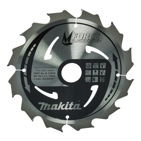 Makita Lame de scie M-FORCE 190×30×12 dents