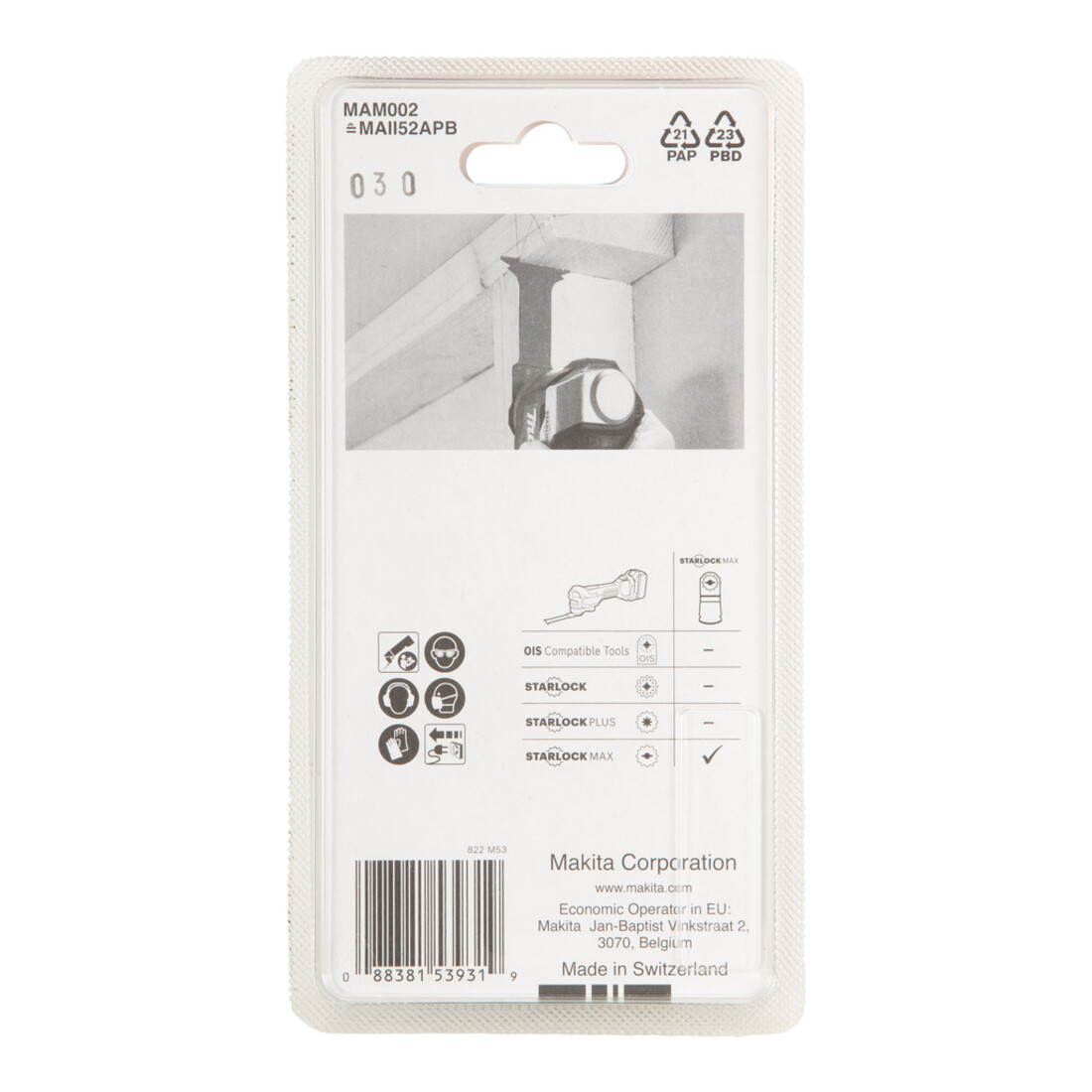 Makita Lame de scie plongeante MAM002 52×70×1,4 mm