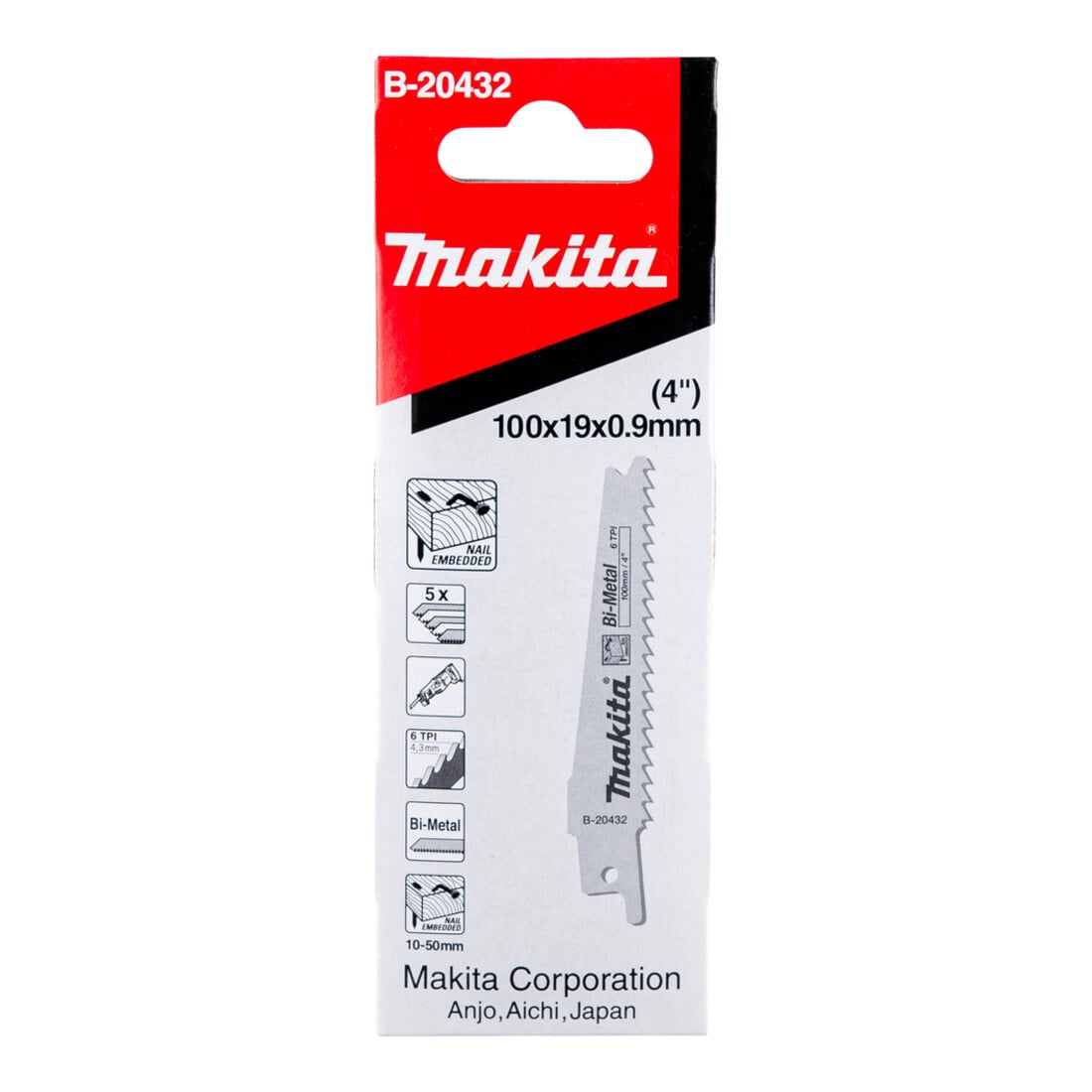 Makita Lame Recipro BIM 100/6Z (B-20432) Accessoires d'origine du système Makita : Lame Recipro BIM 100/6Z avec le numéro d'article : B-20432 Le contenu de la livraison correspond toujours au contenu original de la Makita.
