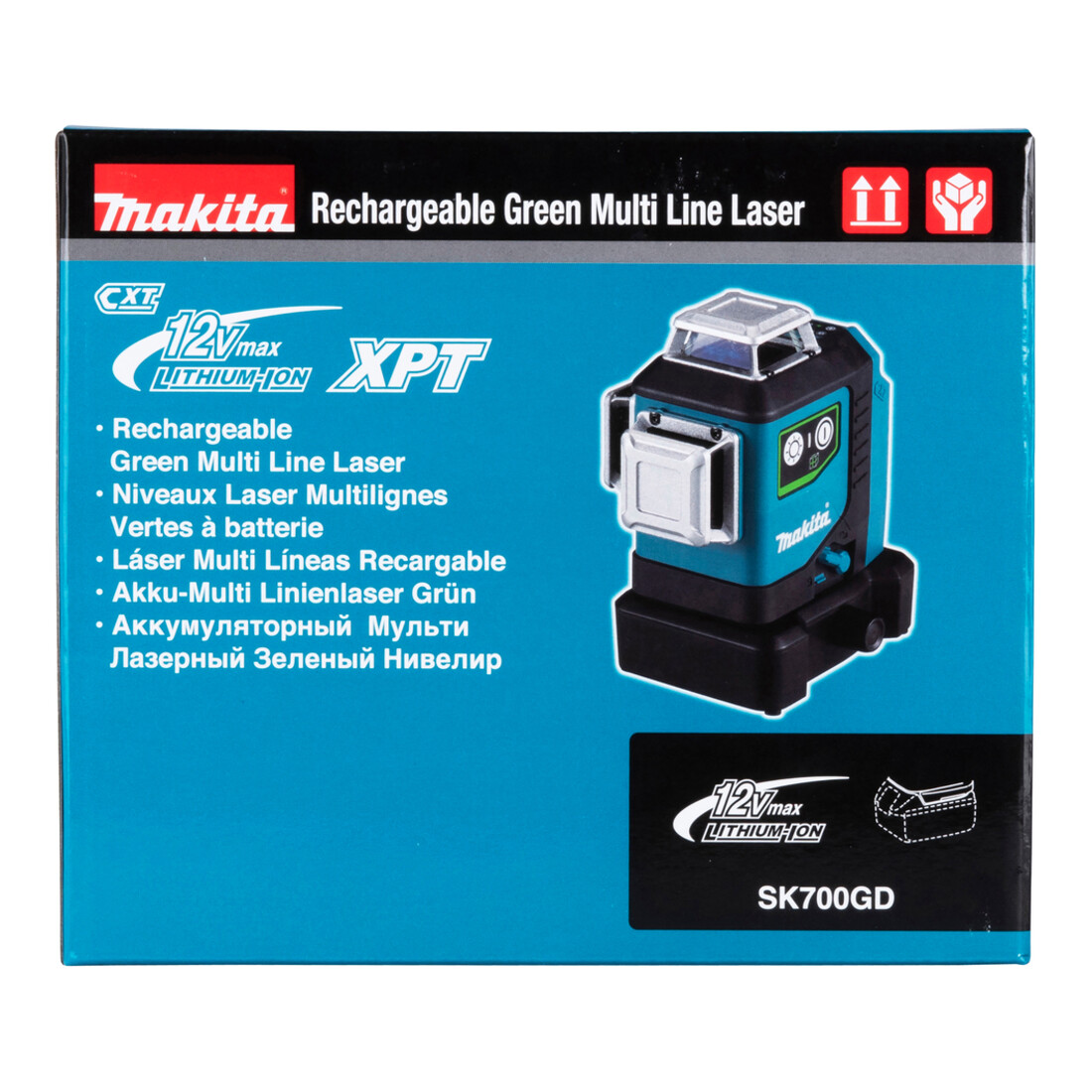 Makita Laser multilinea a batteria, verde, SK700GD