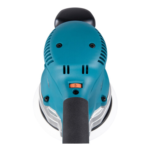 Makita Levigatrice roto-orbitale 150mm con set di fogli di carta abrasiva con chiusura a strappo BO6030JX