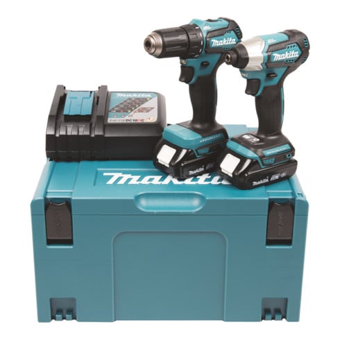 Makita LXT set d'outils électriques sans fil avec perceuse compacte et clé à chocs 18V DLX2220AJ