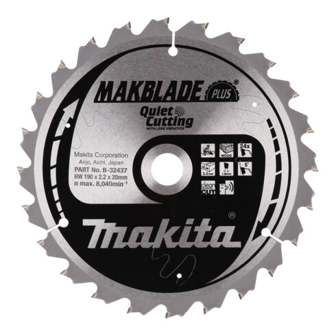 Makita MAKBLADE+ scie 190x20x24Z (B-32437)