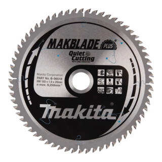Makita MAKBLADE+ zaagblad 165x20x64Z