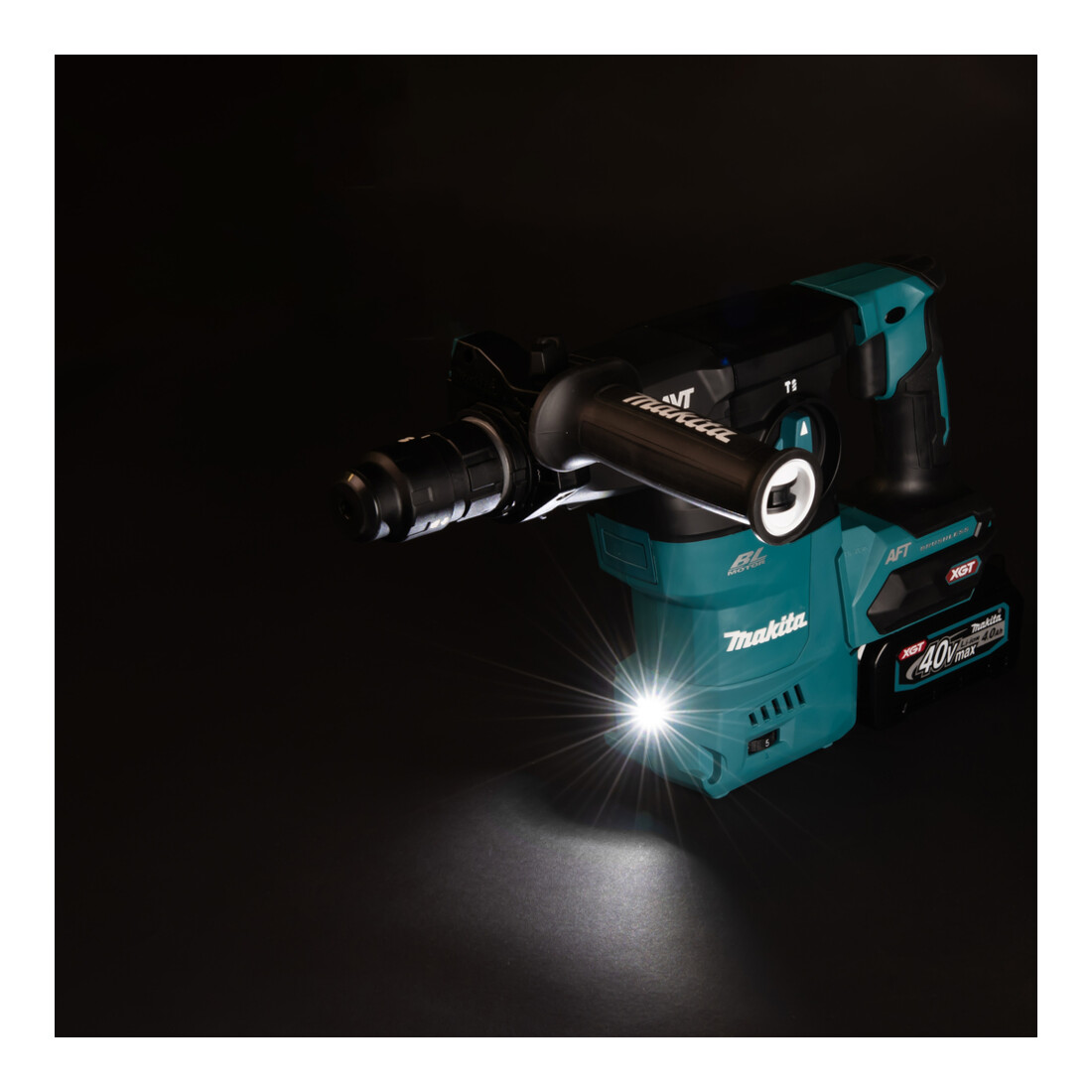 Makita Marteau combiné sans fil 40V max. avec mandrin rapide / 4,0 Ah, 2 batteries + chargeur dans mallette de transport