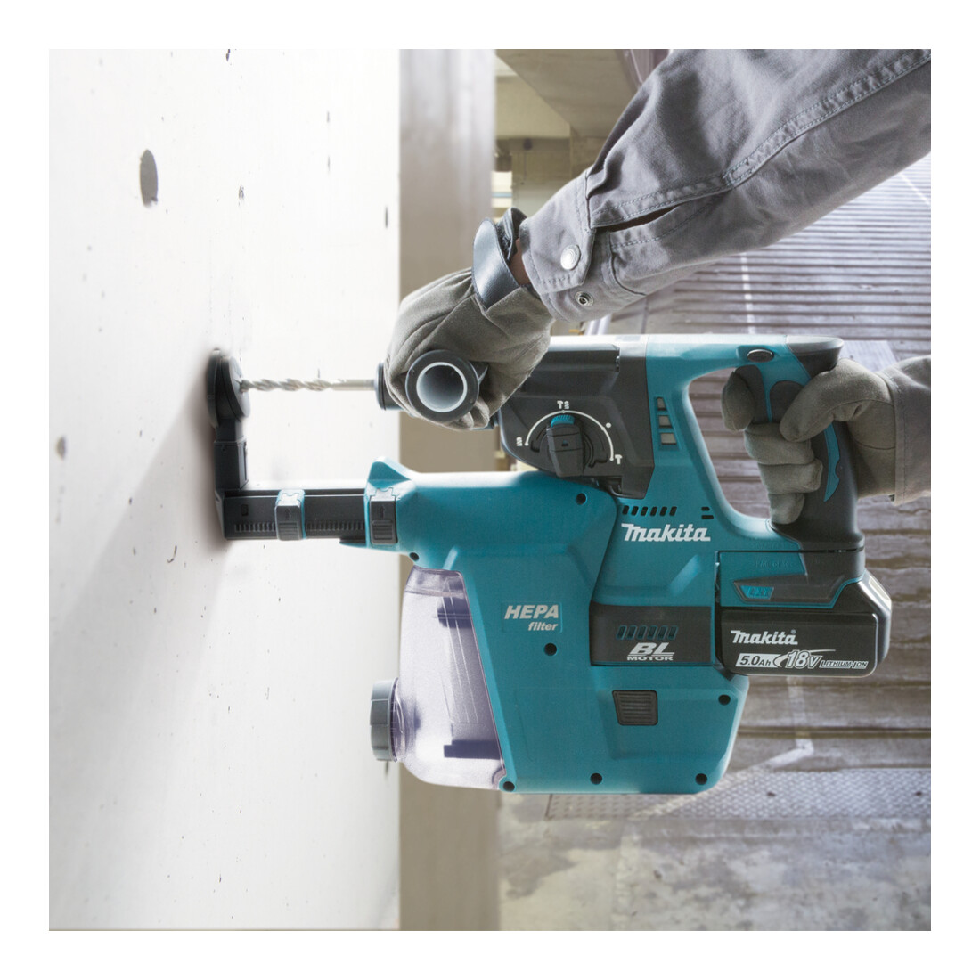 Makita Martello combinato a batteria DHR243RTJ con SDS-PLUS, 18V/5,0Ah