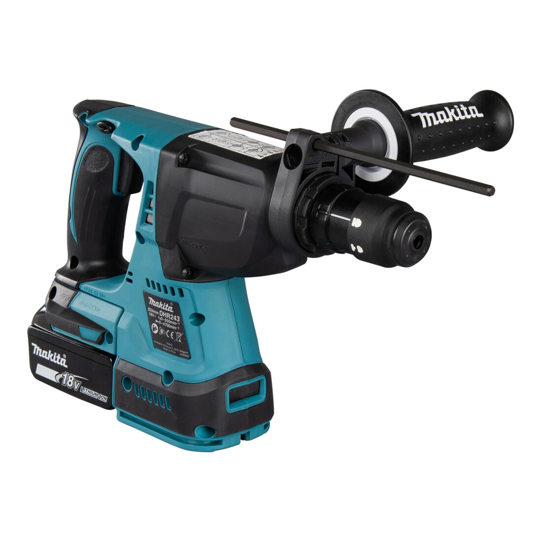 Makita Martello combinato a batteria DHR243RTJ con SDS-PLUS, 18V/5,0Ah