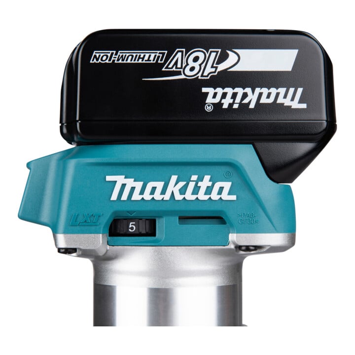 Makita multifunctionele bovenfreesmachine 18.0 V DRT50ZJX2 accu
