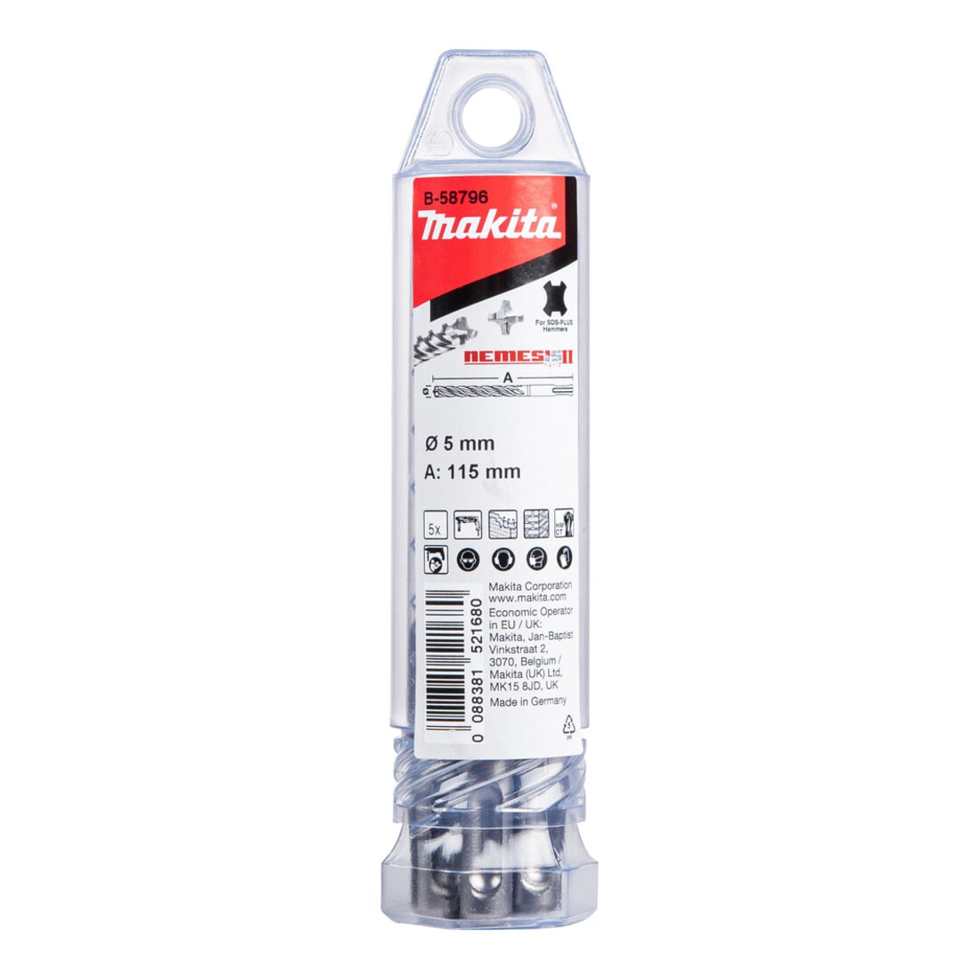 Makita NEMESIS 2 SDS+ perceuse 5x115 5-pièces