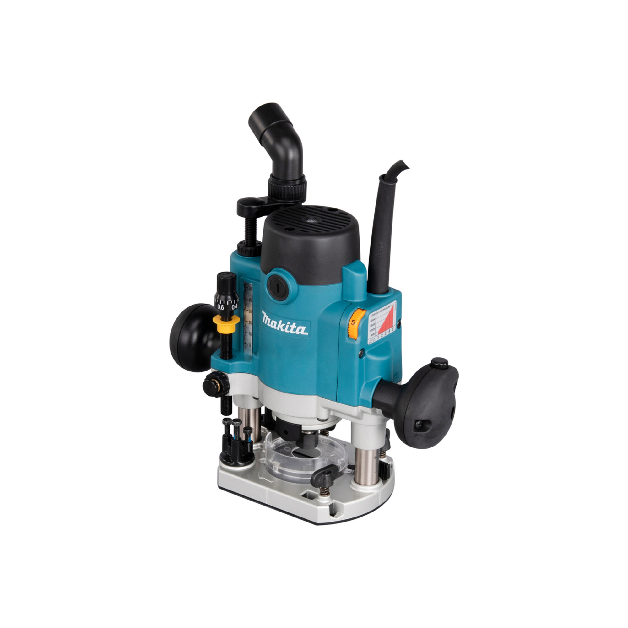 Makita Oberfräse 1.100 W inkl. D-53556 12-teiligem Fräser-Set im MAKPAC